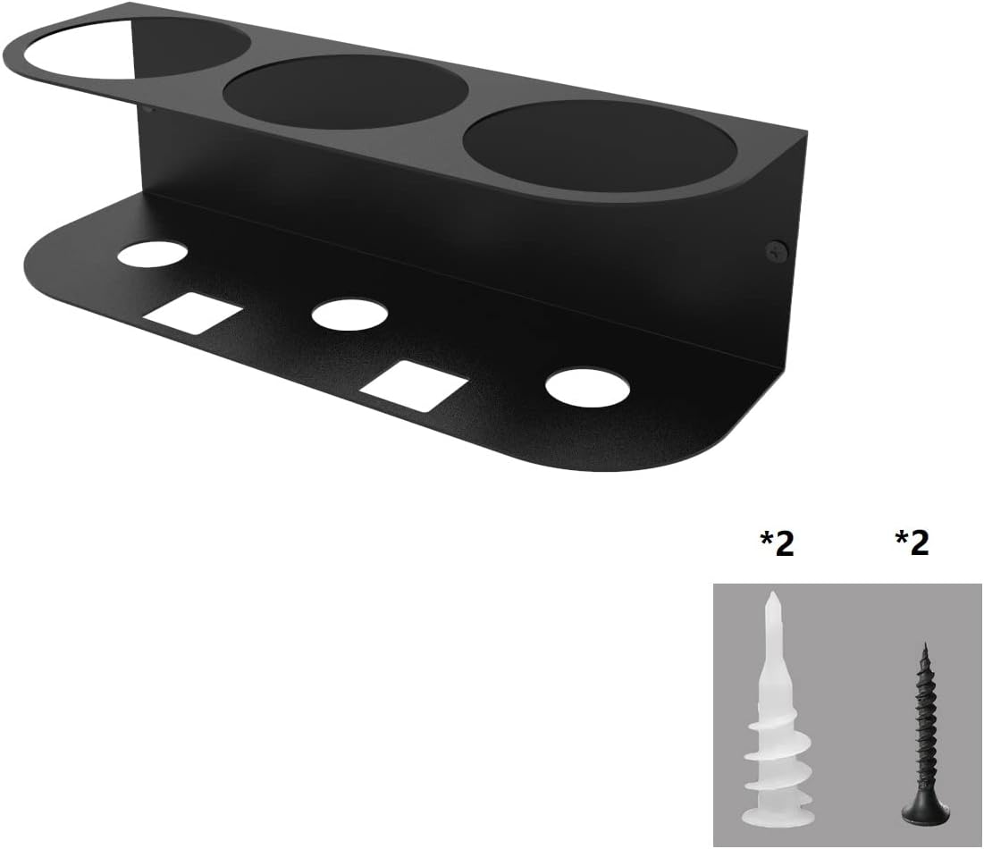 JINGCHENGMEI 3 Spray Bottles Holder, Steel Wall Mount Storage Organizer for All-Purpose at Garage and Home (SBH-3B1Pc)