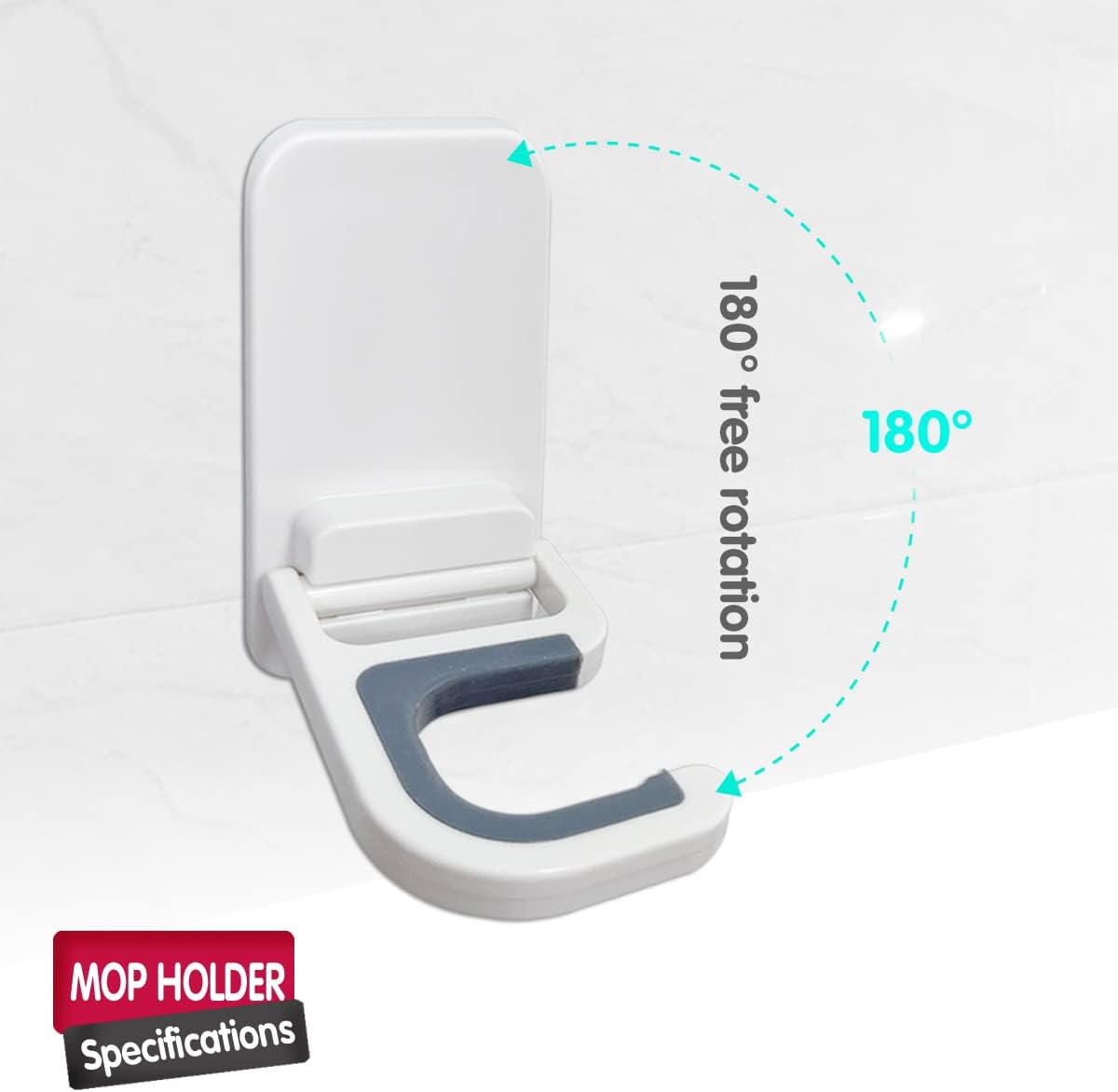 3Pack Broom and Mop Holder Wall Mount, Grippers No Drilling Self Adhesive, Anti-Slip Mop Handle Hanger Dustpan House hold Cleaning Organizer Rack Wall Mounted Utility Rack