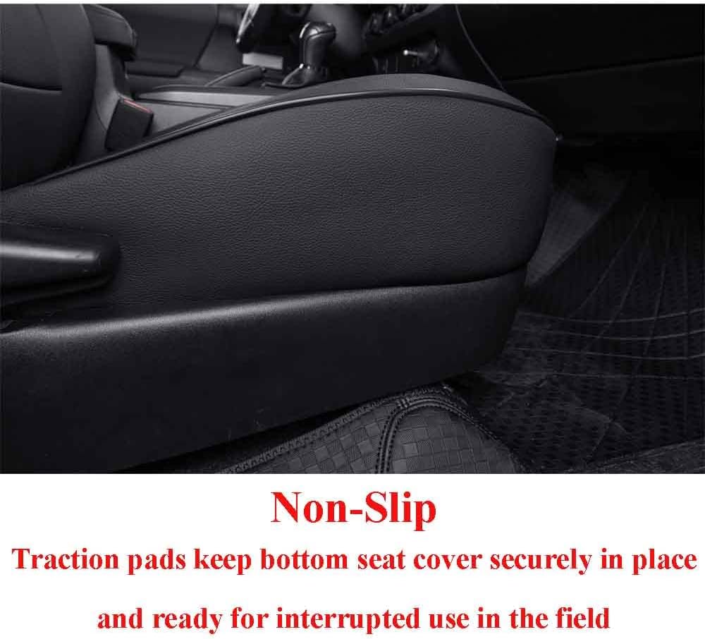 EKR Tacoma Front Car Seat Covers for Toyota Tacoma 2012 2013 2014 2015 (Regular Seats) Custom Leather Truck Seat Cover - Front Row Only,Leather (Black)