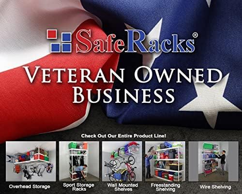 MonsterRax Overhead Garage Storage Racks 4x6 (2-Pack) Ceiling Mounted Shelving, Adjustable Hanging Storage Organizer, Heavy Duty Steel, Holds 500 Pounds, Color: White, Adjusts 18"-33” off Ceiling