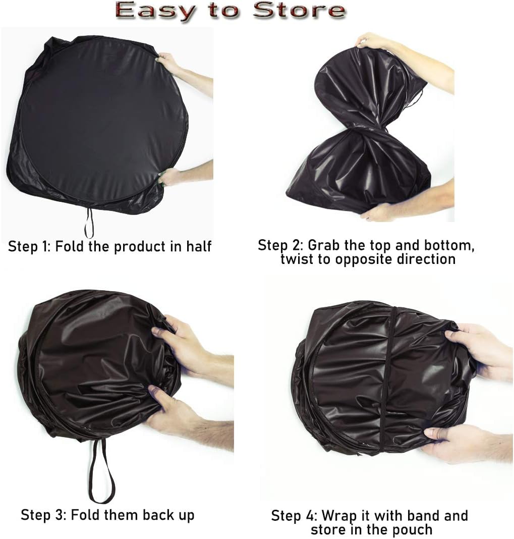 Gven Windshield Sun Shade Car Sun Shade Windshield Palm Tree Windshield Shade UV Protection Heat Reflective Sunshade Fits Small Sedans, Mini SUVs, Hatchbacks Car Accessories (Palm Tree, L)