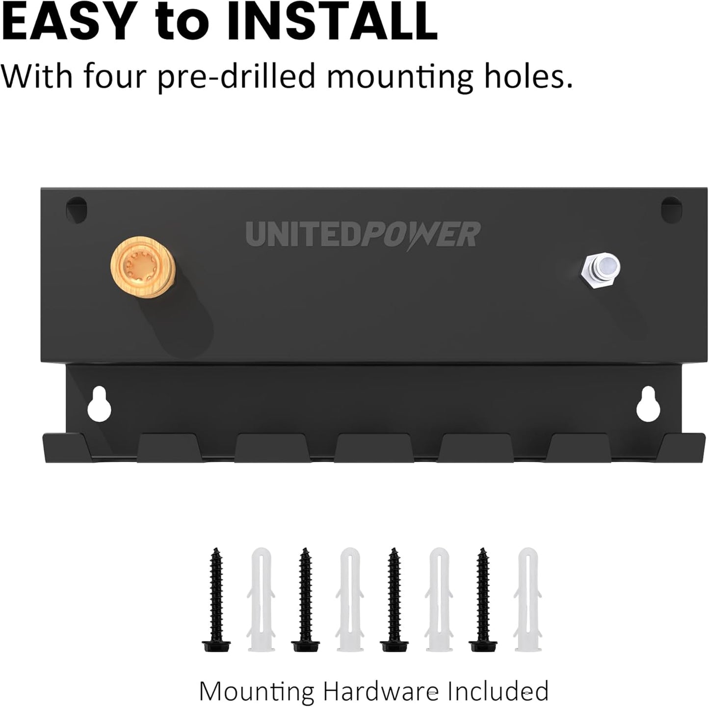 UNITEDPOWER Pressure Washer Gun Holder,Wall Mount Foam Cannon Holder,Tool Storage Rack for Pressure Washer Wand/Nozzle Tips, Car Wash Accessories Organizer, Black