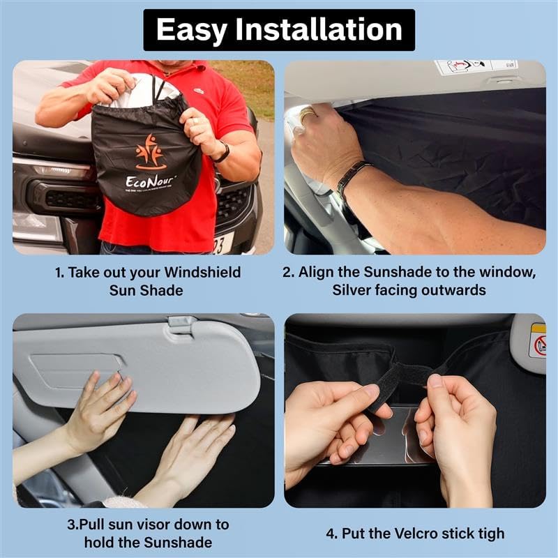 Mazda 3 EcoNour Car Windshield Sunshade 2019-2025 - 240T Polyester Material Cars Sun Visor Reflector Blocks UV Rays - Foldable Sunshade Interior Protection Accessories