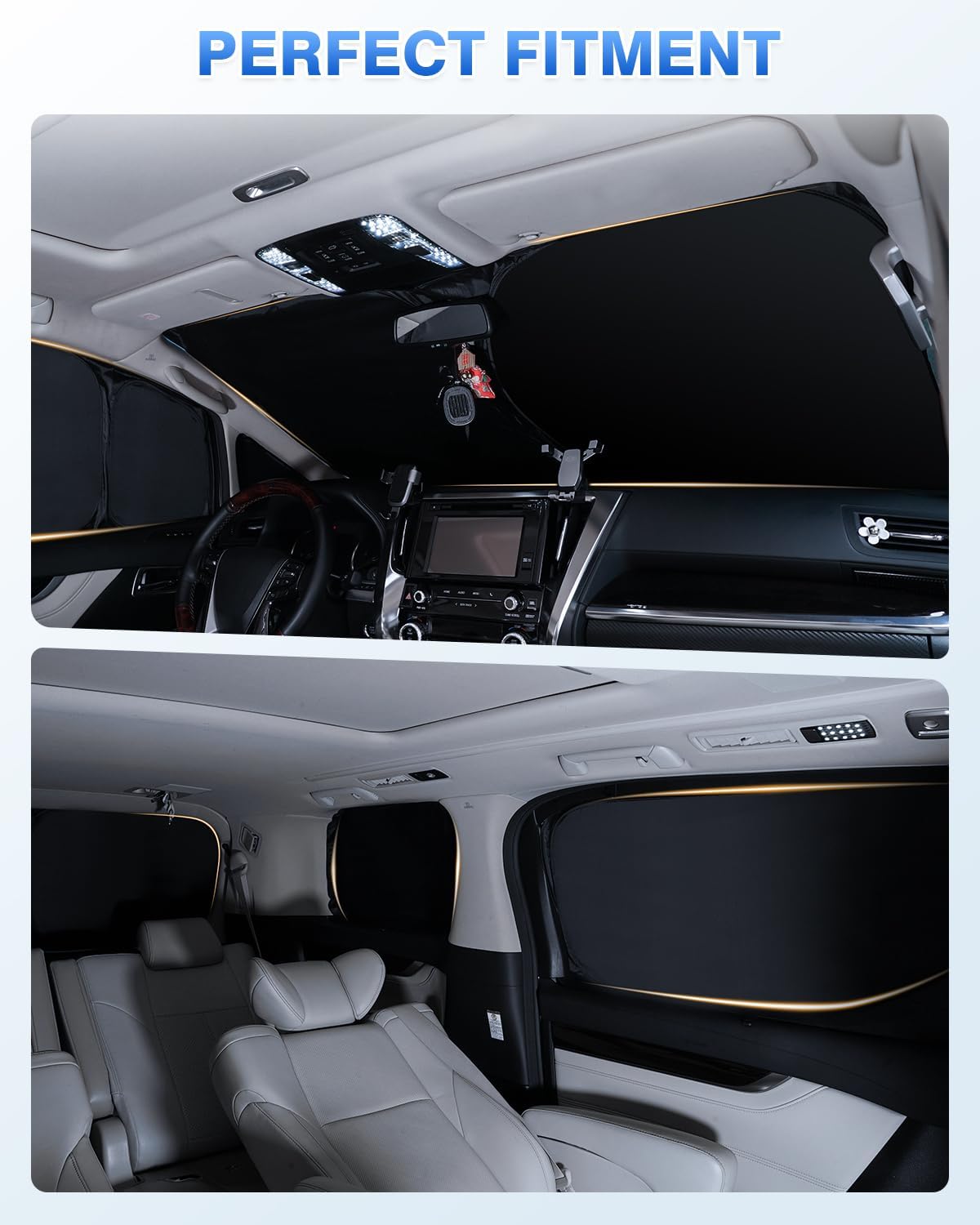 Sunshades for Ford Edge 2015-2024 Accessories Windshield Sun Shade Side Rear Window Shade Cover Sun Visor Shield Privacy Protection Keep Vehicle Cool Black 8PCS