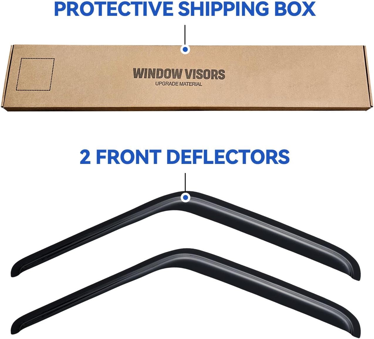 Window Visors Rain Guards for 1987-1991 Chevy Blazer, Out-Channel Window Vent Wind Deflectors Visors Shades for 1973-1991 Chevy GMC C/K/R-Series Pickup/Suburban