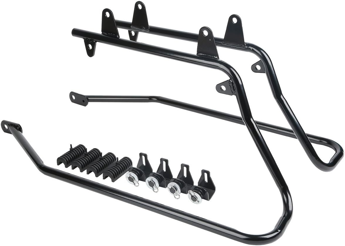 XFMT Vivid Black Motorcycle Saddlebags Hard Saddle Bags W/Black Conversion Bracket For Harley Softail Heritage Deluxe 1984-2017