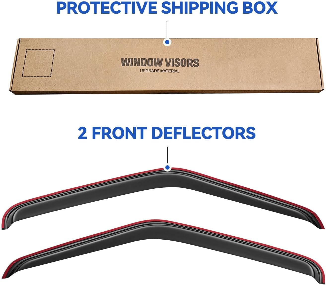 in-Channel Window Visors Rain Guards for 1992-2006 Ford E-150/E-250/E-350/E-450/E-550 Super Duty, Window Vent Wind Deflectors Visors Shades for 92-06 Econoline Cargo Van, 2PCS