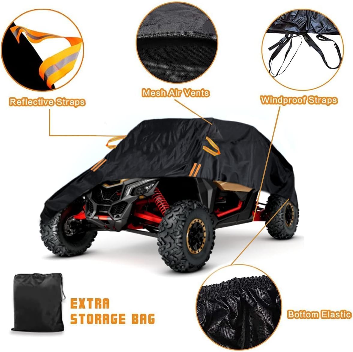 UTV X3 Cover Waterproof Heavy Duty Oxford Cloth All Weather Protection Covers for Can-Am Maverick X3 XMR XRC MR R/X DS RS RC Turbo R 900 HO Polaris RZR/XP Turbo S, 2-3 Seater