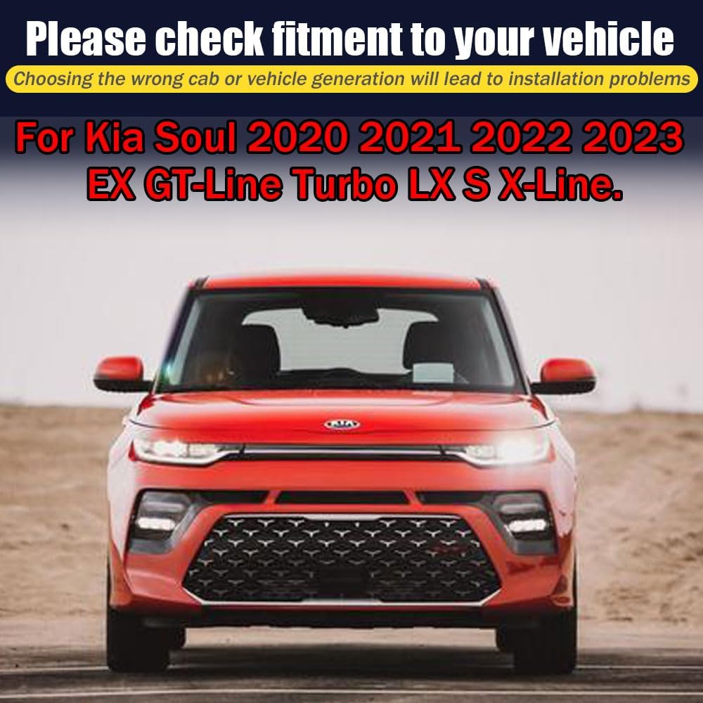 Rain Guards for Kia Soul 2020-2023, Tape-on Side Window Deflectors for Kia Soul, Window Visors for Kia Cars, for Kia Car Accessories 4 Rain Guards & 2 Car Coasters