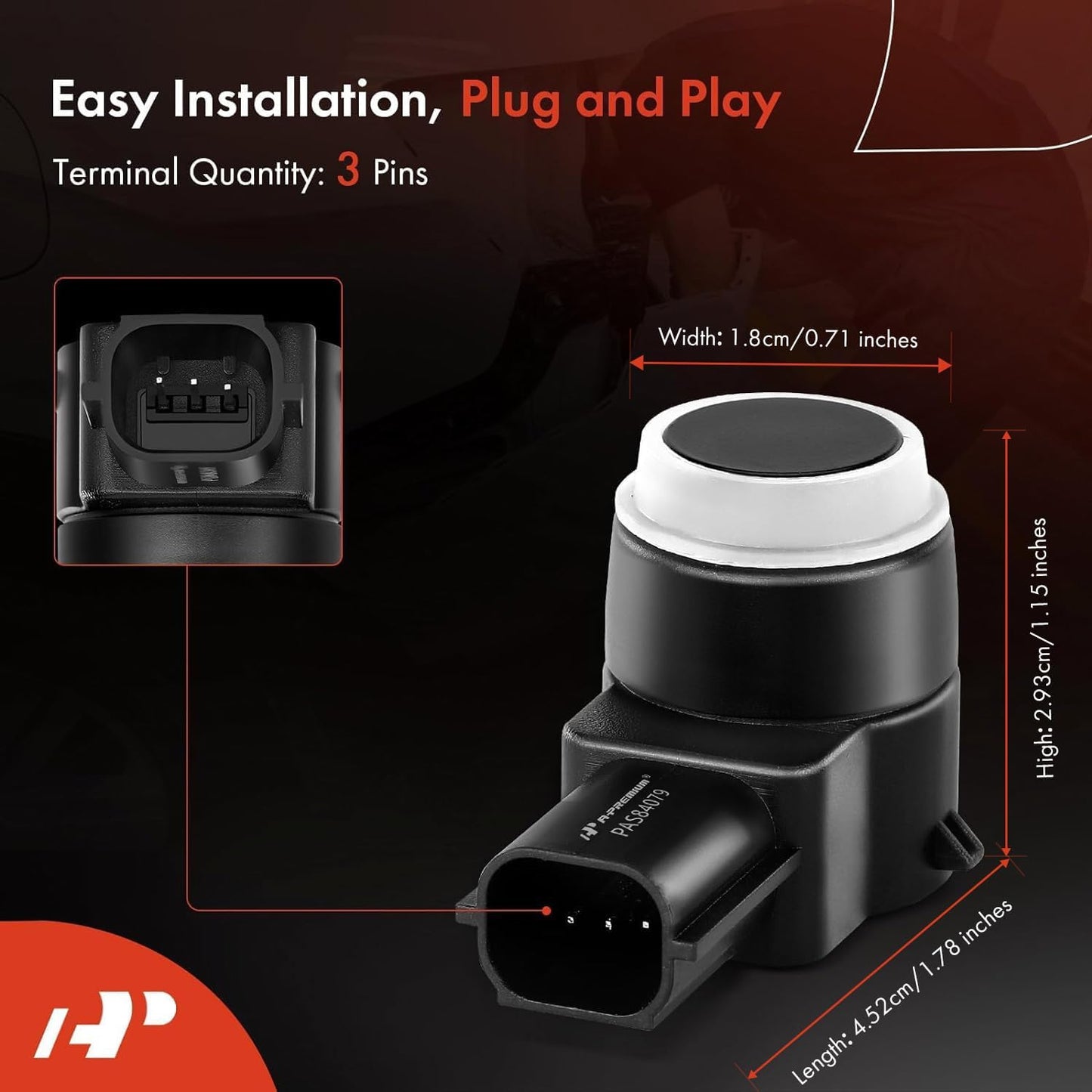 A-Premium 4-PC Reverse Backup Parking Aid Assist Sensor Compatible with Chevy, GMC, Buick, Cadillac & Saturn Models - Silverado, Traverse, Tahoe, Sierra, Yukon, Enclave, DTS, SRX, Escalade, Outlook