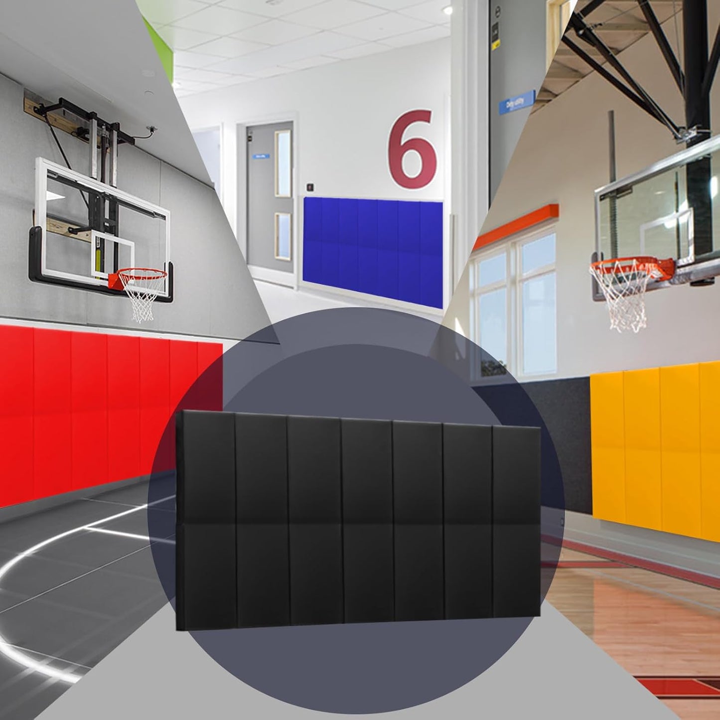 PROGOAL 60"/72" High Gym Wall Padding 2"/4" Thick Foam Basketball Court Wall Mount Protector for Garage Taekwondo Babyroom - Durable Waterproof Anti-Cushion