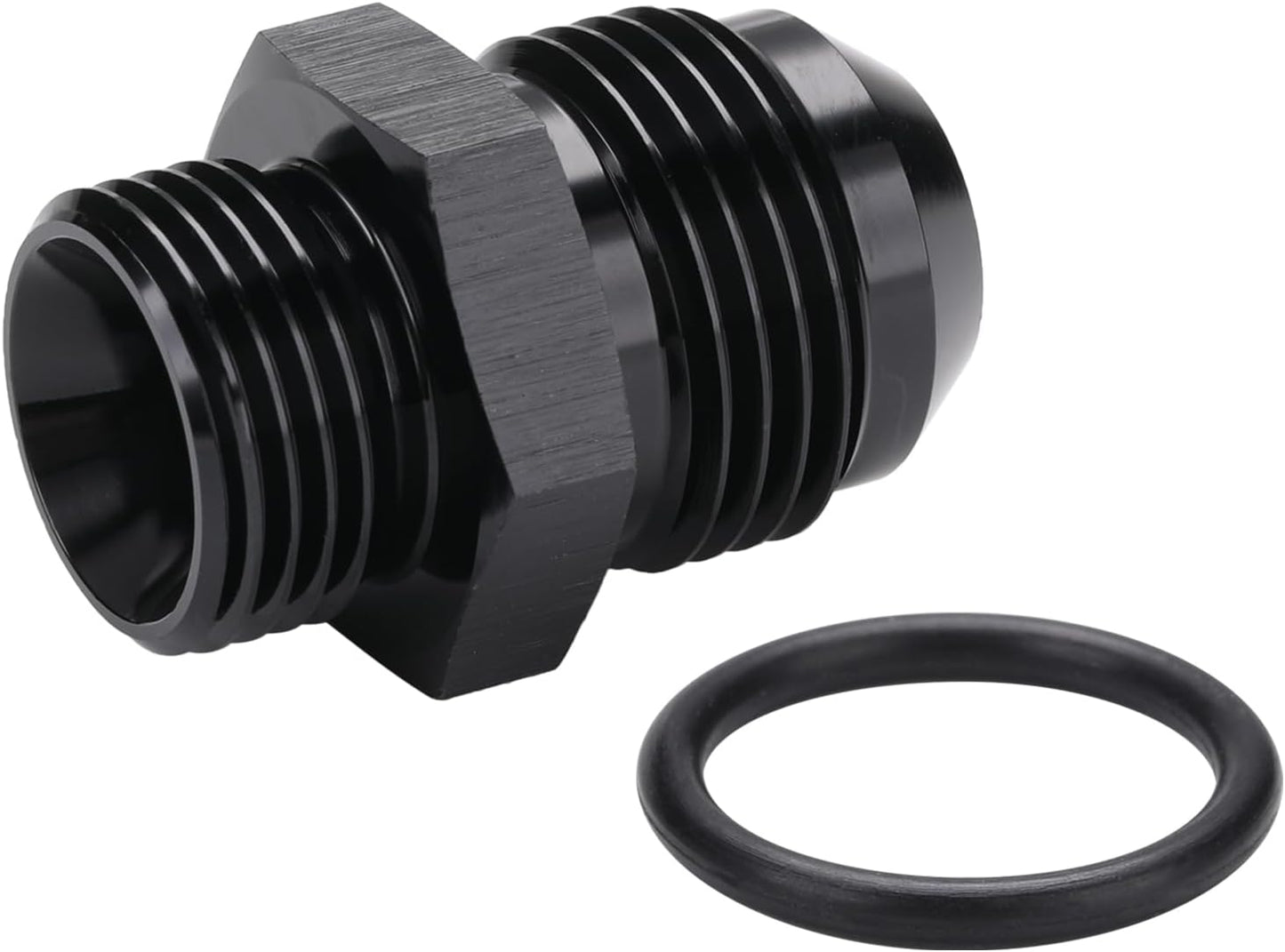 10AN Male Flare to 8AN ORB O-ring Boss Fuel Pump Rail Adapter Fitting Aluminum Black