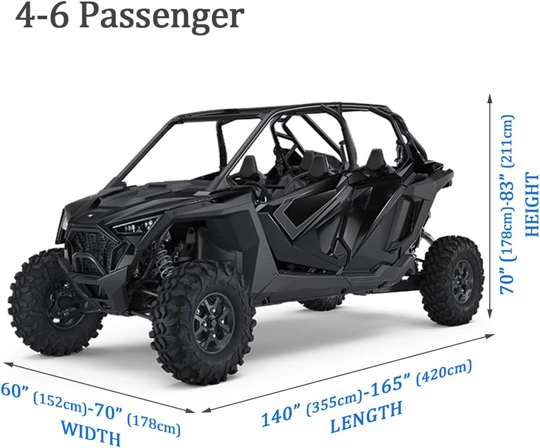 UTV Cover with Heavy Duty 420D Oxford Fabric, Side by Side UTV Cover Protects from Rain, Hail, Leaves and UV, 165’’x70’’x75’’ Utility UTV Cover Fit Polaris Can-Am Defender