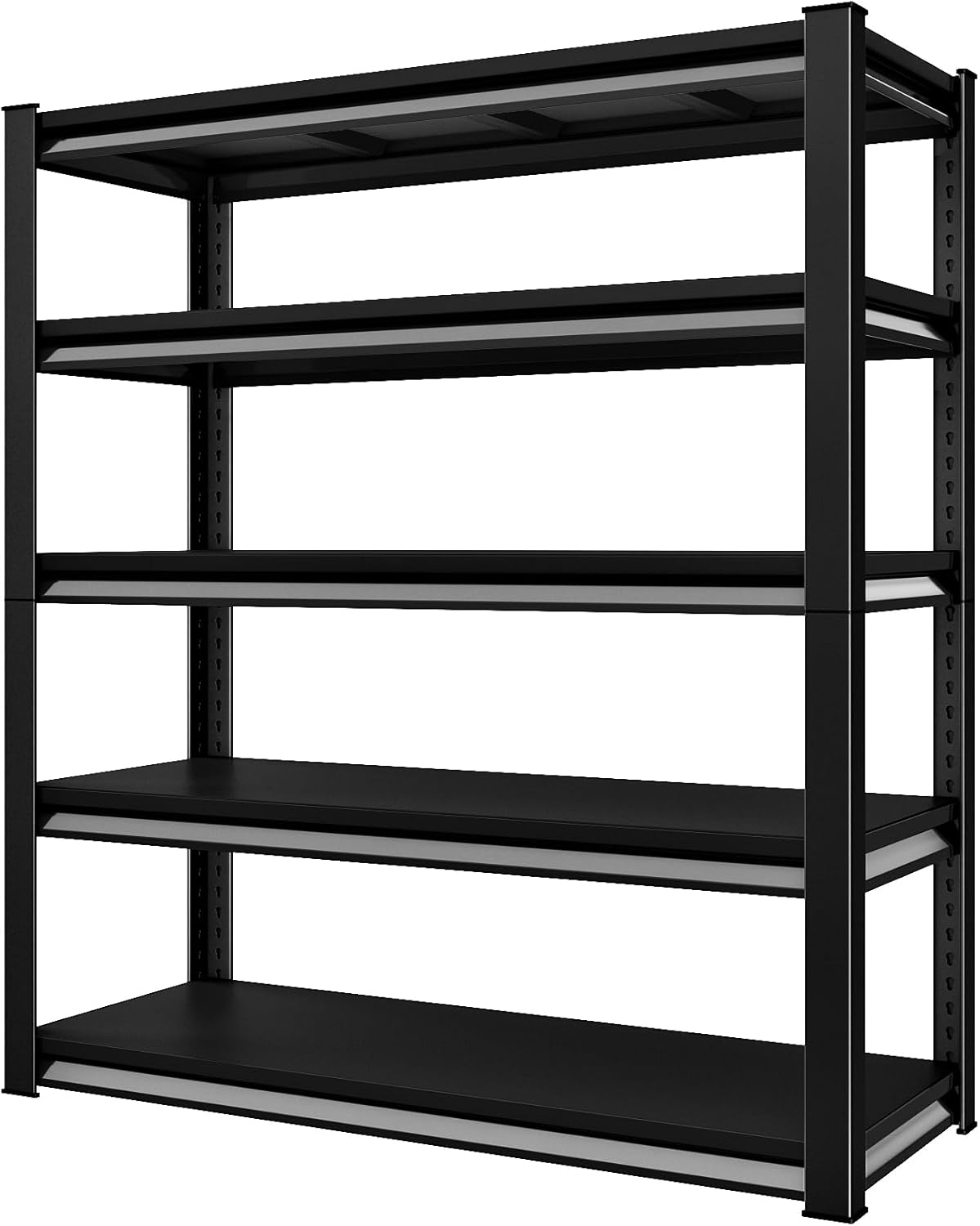 48" W Garage Shelving Heavy Duty,2800LBS Loads Adjustable Garage Storage Shelves,5-Tier Metal Storage Racks and Shelving Units, Utility Rack Shelves,48”W x 18”D x 78”H,Black