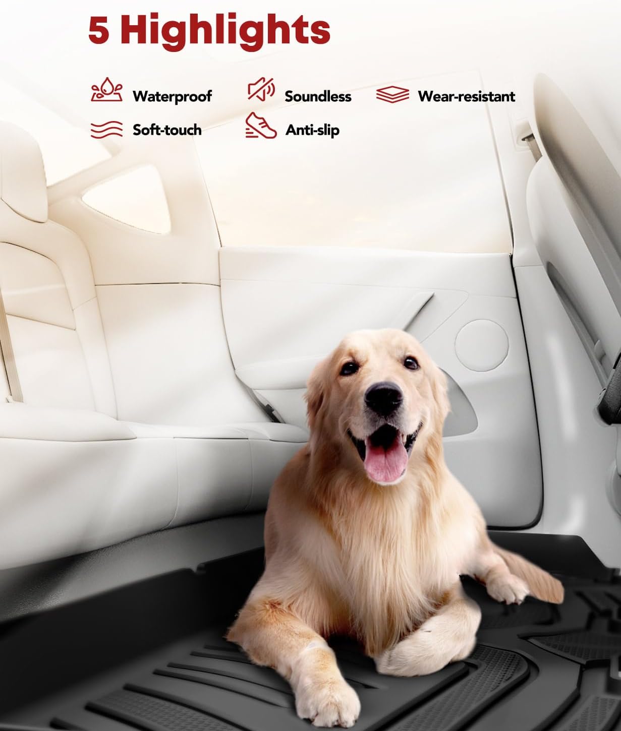 YHTAUTO Floor Mats Fit 2014-2018 Subaru Forester, TPE All Weather Car Mats Waterproof Anti-Slip Odorless Floor Liner, Interior Car Accessories Front & 2nd Row Liner