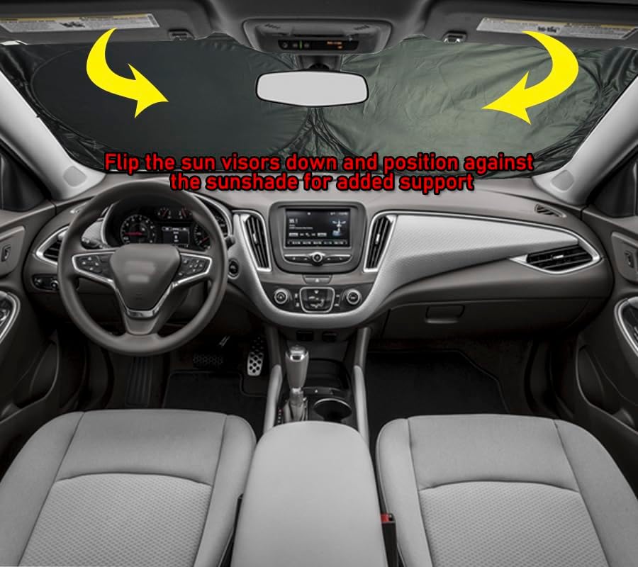 Gven Sunshade for Car Windshield with Tropical Palm Tree Design- UV Protection& Heat Blocking Sunshade for Cars Sedan SUV Truck| Keep Car Cool in Summer Beach Vacation Style (Sunset, L)