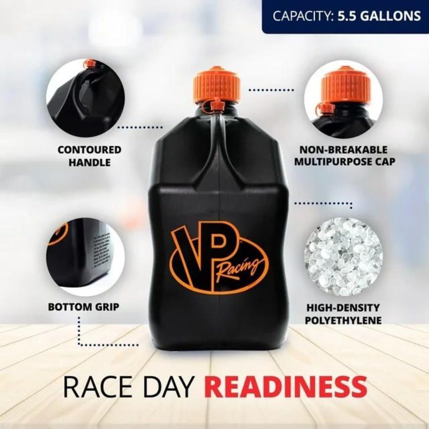 VP Racing Utility Container 5.5 Gallon - 2 Pack With 2 Deluxe Hoses and a Get Bent Hose Bender (V-Twin, 2 Pack)