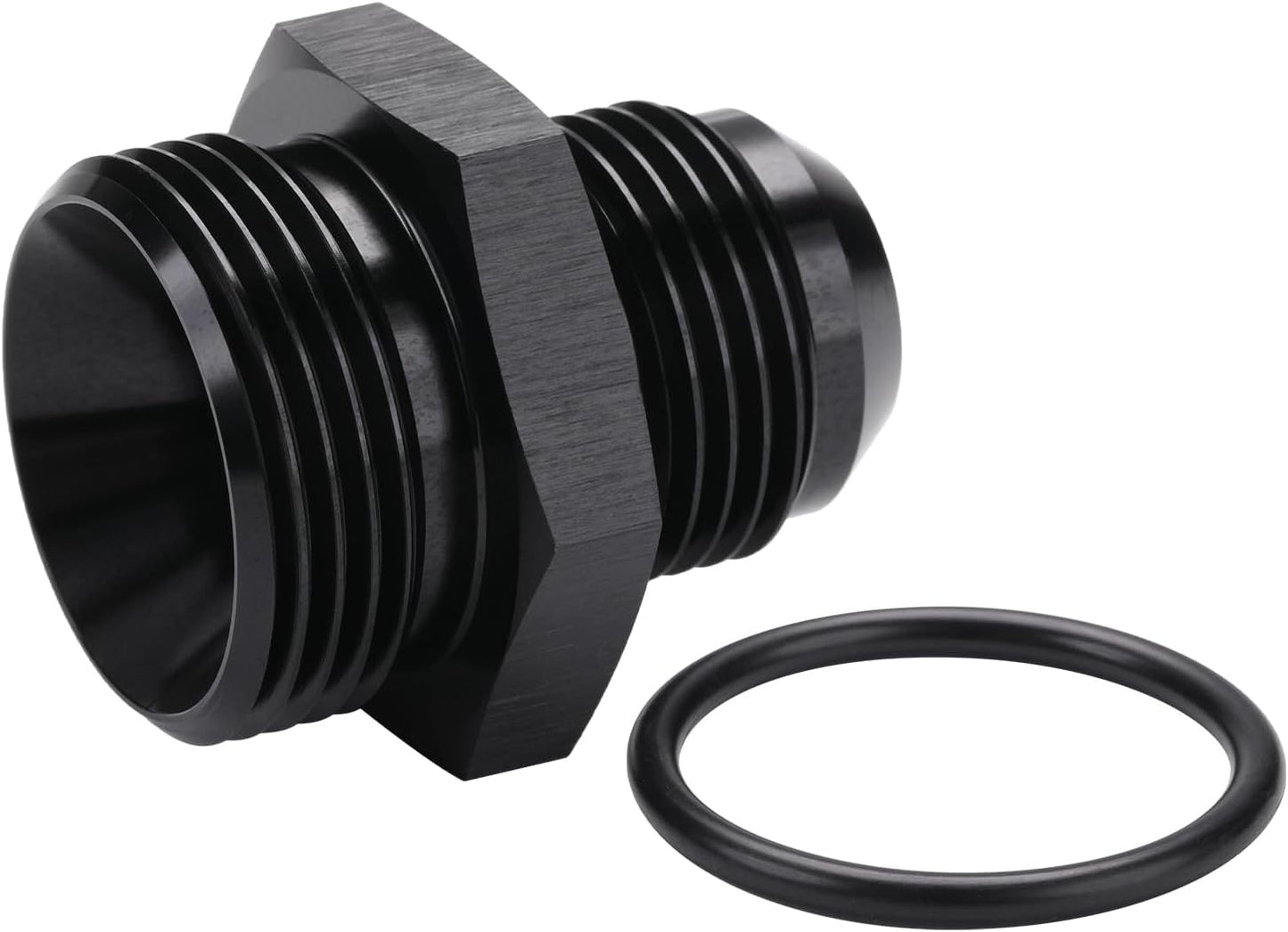 12AN Male Flare to 16AN ORB O-ring Boss Fuel Pump Rail Adapter Fitting Aluminum Black