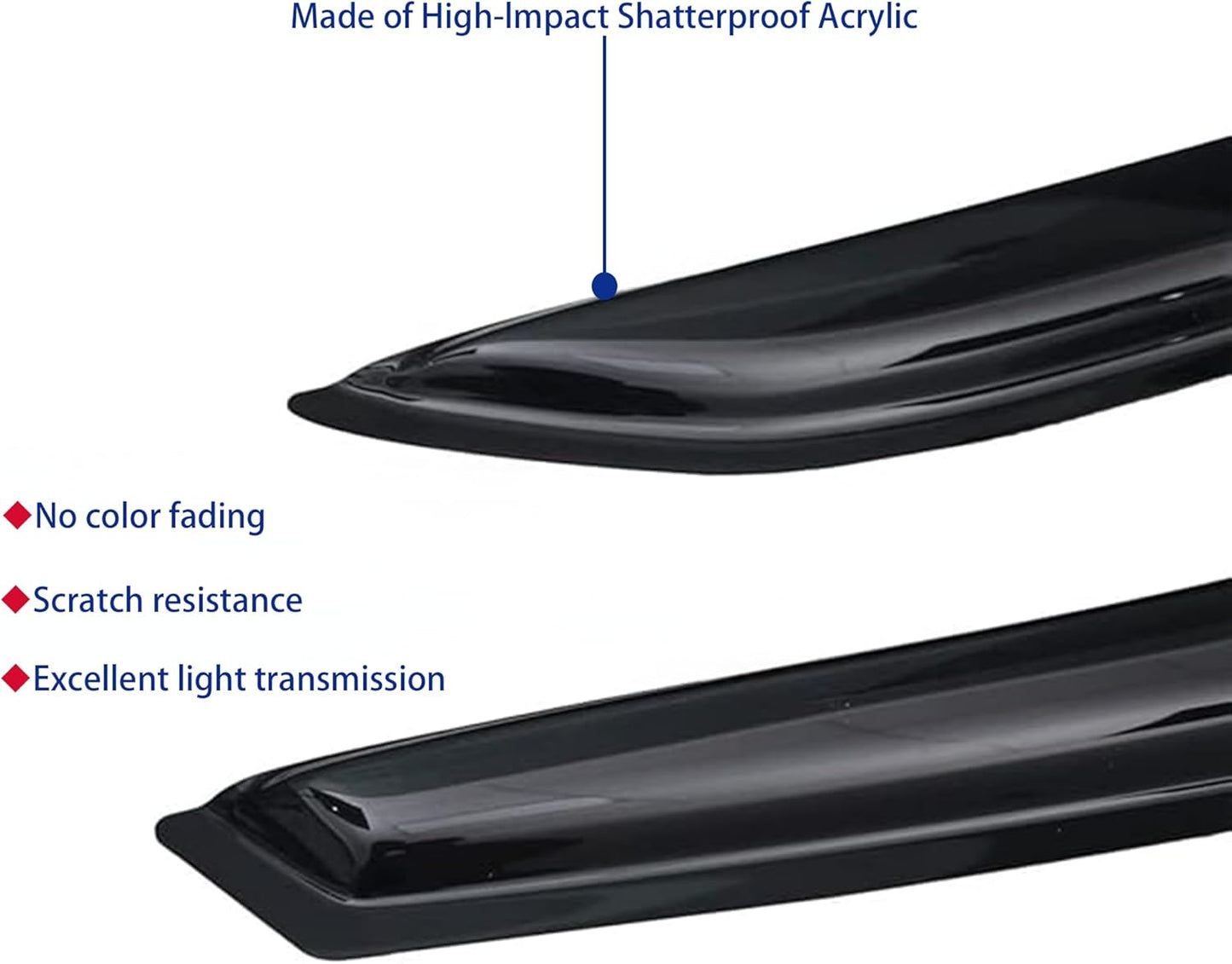 Window Visors Rain Guards fits 2014-2021 Cherokee, Out-Channel Window Wind Deflectors Vent Shades Accessories, Dark Smoke 4 Pcs, 2015 2016 2017 2018 2019 2020