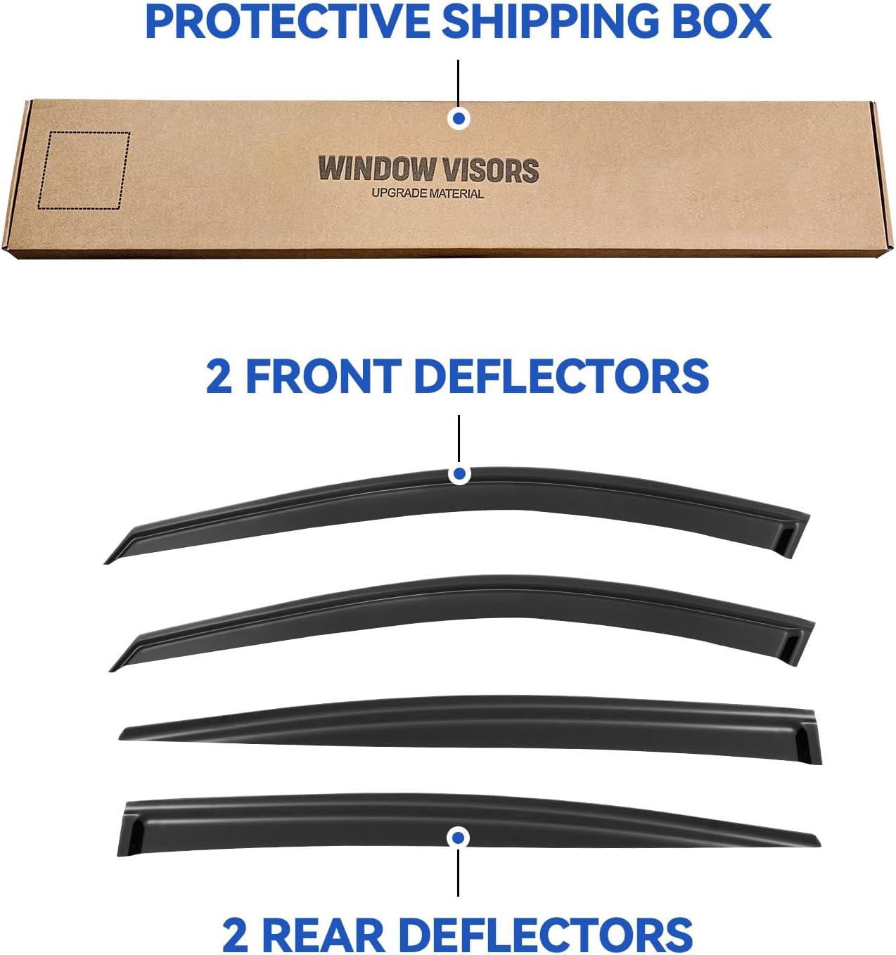 Window Visors Rain Guards for 2019-2025 Nissan Altima, Out-Channel Window Vent Wind Deflectors Visors Shades for 19-25 Altima