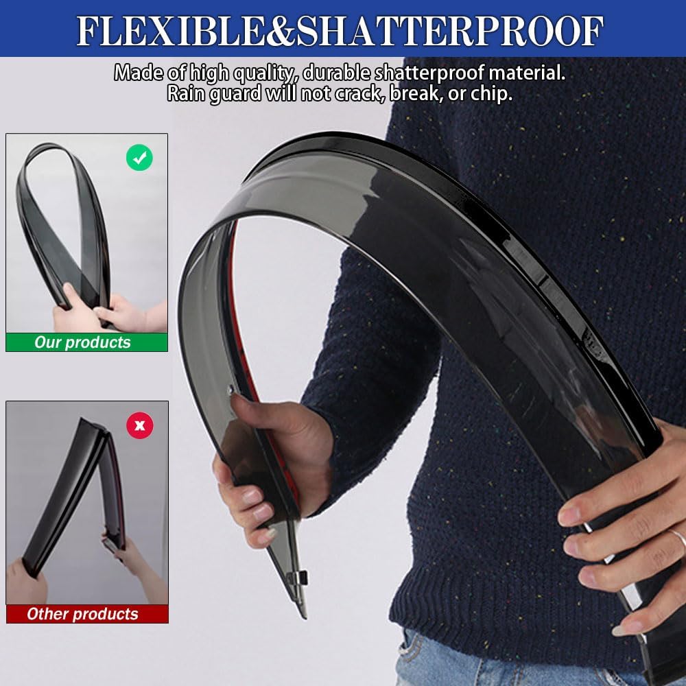 Rain Guards for Kia Sportage 2023-2024, Tape-on Side Window Deflectors for Kia Sportage, Window Visors for Kia Cars, for Kia Car Accessories 4 Rain Guards & 2 Car Coasters