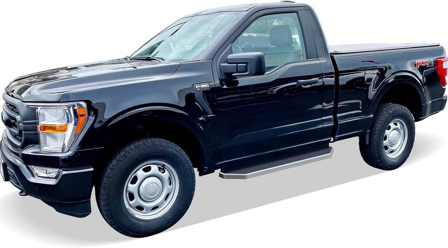 APS 6in 304 Stainless Steel (Polished Flat Style) Running Boards Side Bars Side Steps Compatible with Ford F150 2015-2025 Regular Cab & F-250 F-350 Super Duty 2017-2025
