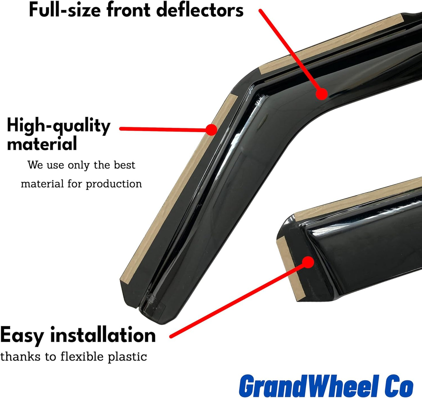Window Deflectors Smoke Tinted in-Channel Side Window Vent Visor Deflectors Rain Guards Compatible with F-150 2009-2014 Regular Cab, Standard Cab - 2pcs. GW0877