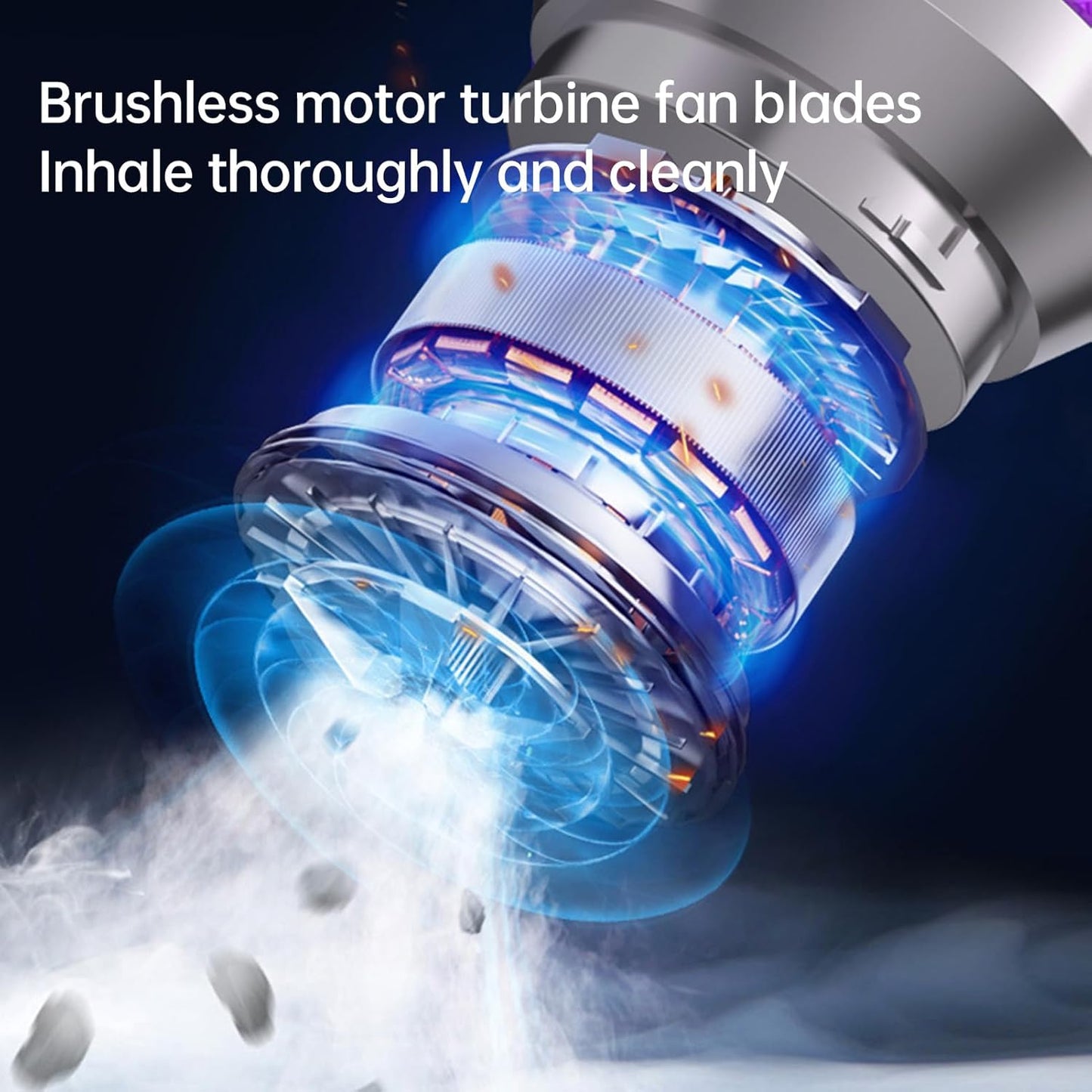 Handheld Car Vacuum Cleaner with Brushless Motor, 16000PA Strong Suction Vacuum & Compressed Air Dusters with LED Light Type C Mini Portable Hand Vacuum Blower for Car Home Office