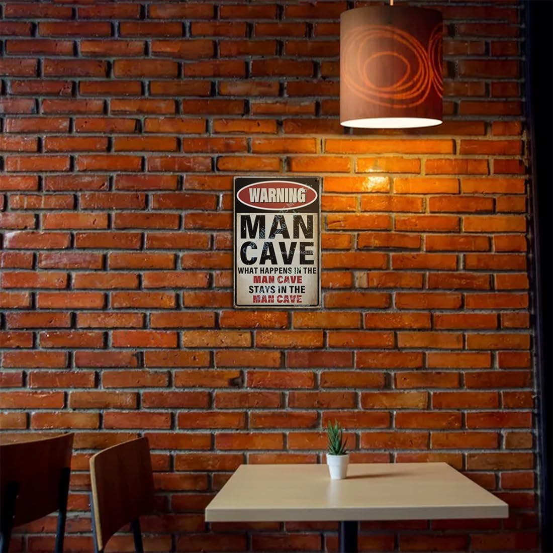 'What Happens Here, Stays Here!' Funny Man Cave Decor for Men | 12x8″ Durable Vintage Metal Man Cave Signs Wall Decorations for Basement/Garage/Mancave, 2357