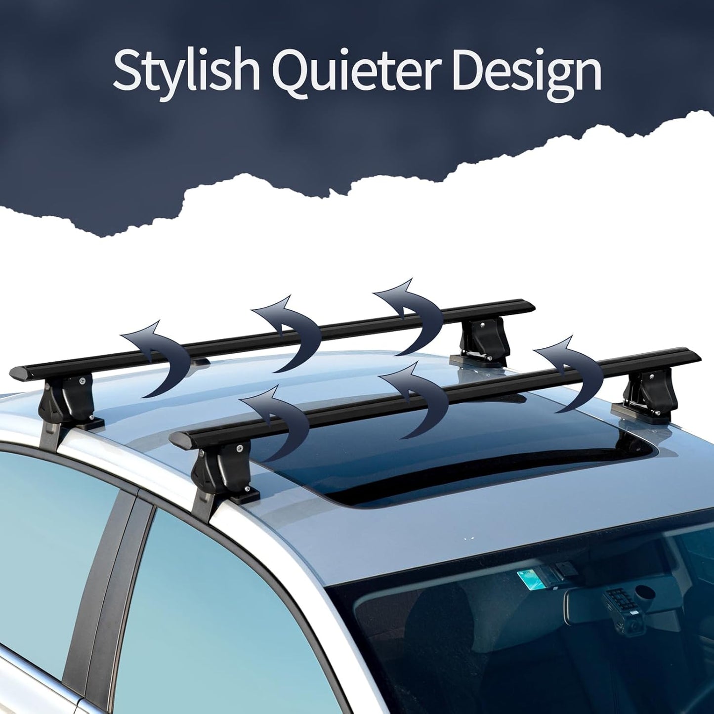 51" Roof Rack Cross Bars,Adjustable Universal Roof Rack,Aluminum Locking Crossbars Fit for Car SUV Without Any Types of Side Rails