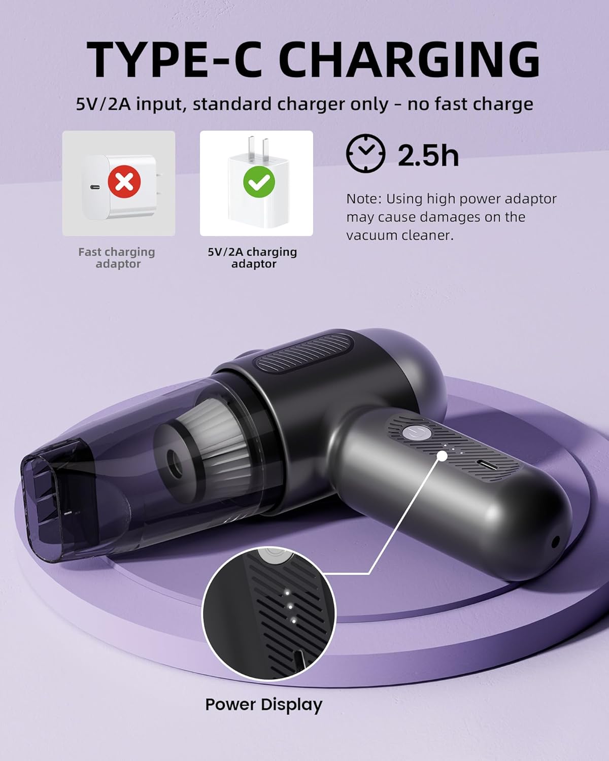 2025 Upgraded Mini Car Vacuum with 12000Pa, Portable 4-in-1 Blowing and Suction Function, Mini Vacuum Cleaner Air Duster Suitable for Quick Cleaning of Small Areas, Car, Office, Home, PC