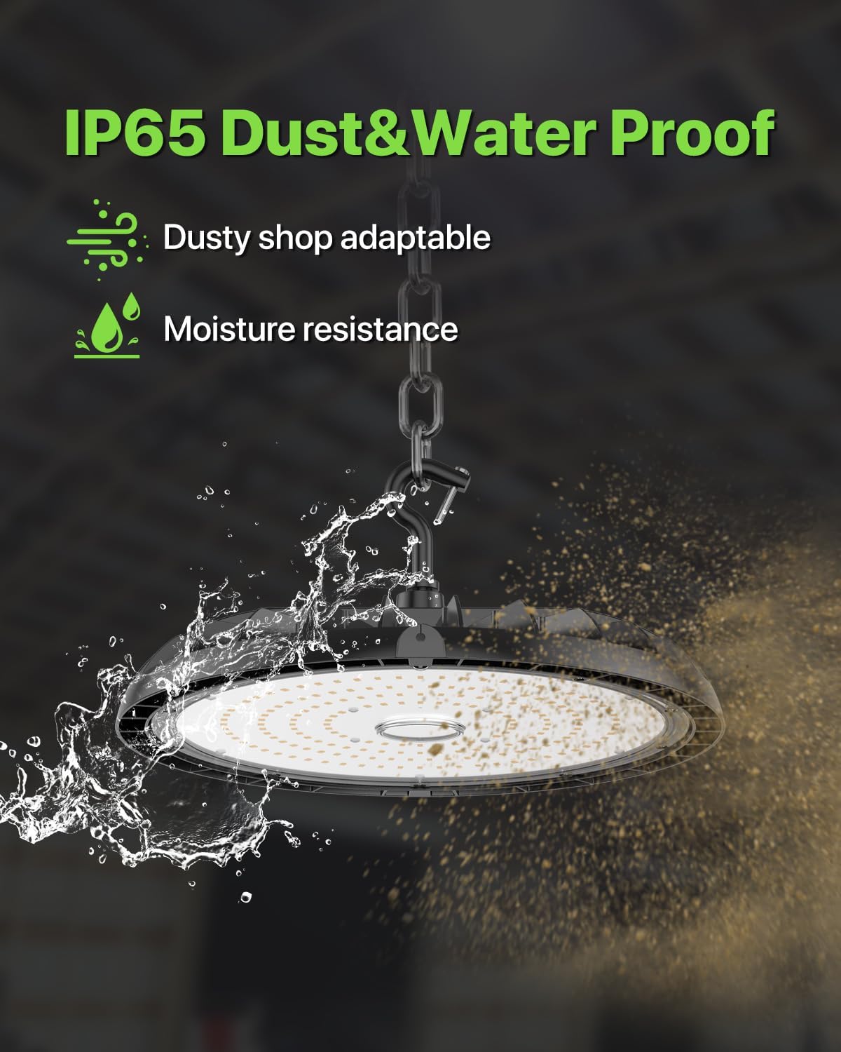 250W UFO LED High Bay Shop Light 6-Pack 150LM/W 37,500LM Output High Bay Led Lights 100-277V IP65 Waterproof Commercial Warehouse Lighting Fixture 5000K Daylight for Garage, Workshop, Factory