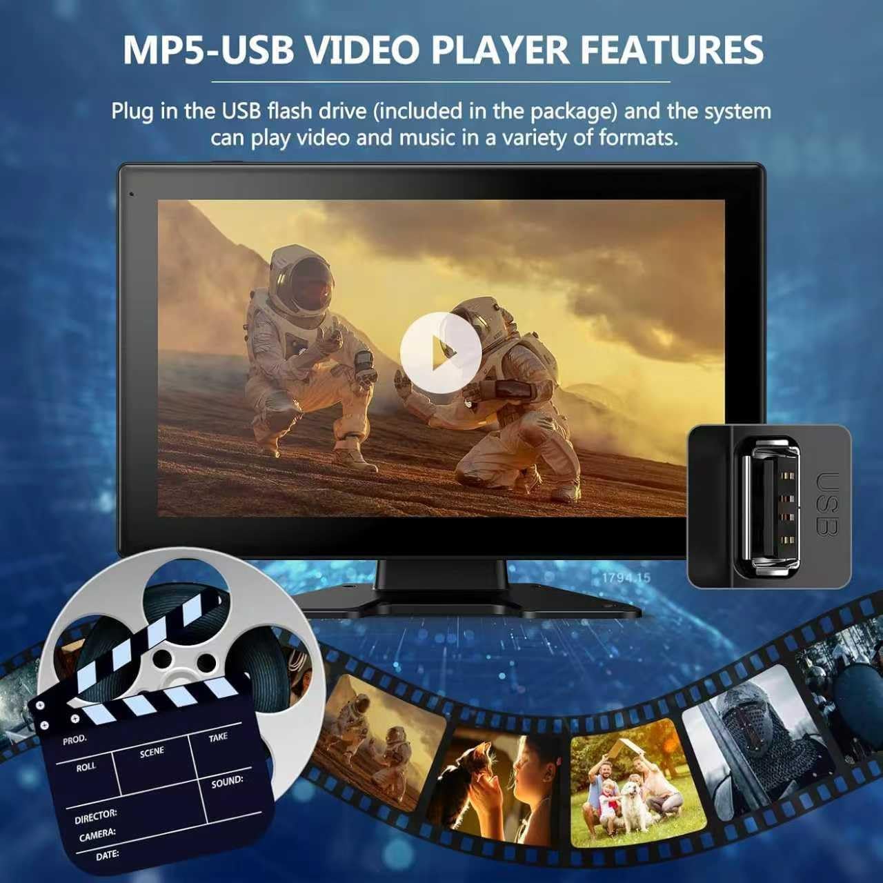 4K RV Backup Camera System,10.1" Quad Split Touchscreen Monitor with 4 1080P Nightvision Cameras, Bluetooth Music USB Video Play with DVR Recording for RV Truck Trailer Van