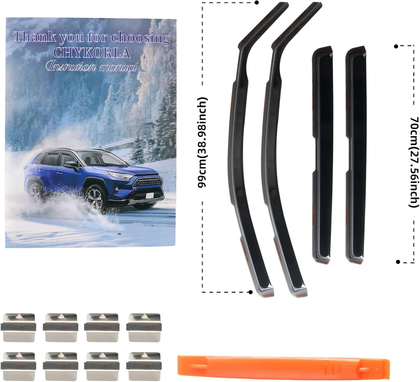 in Channel Rain Guards Fit for Chevrolet Chevy Suburban 2021 2022 2023 2024 2025, Durable Window Deflectors, Smoke Tinted Vent Window Visors Shades, 4 pcs