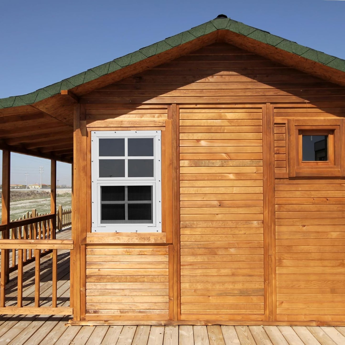 NeatiEase Upgraded Shed Windows 2 Pack, 14" x 21" Windows with Tempered Glass and Stainless Steel Screen for Shed, Chicken Coop, Playhouse, Household, Garage(White)