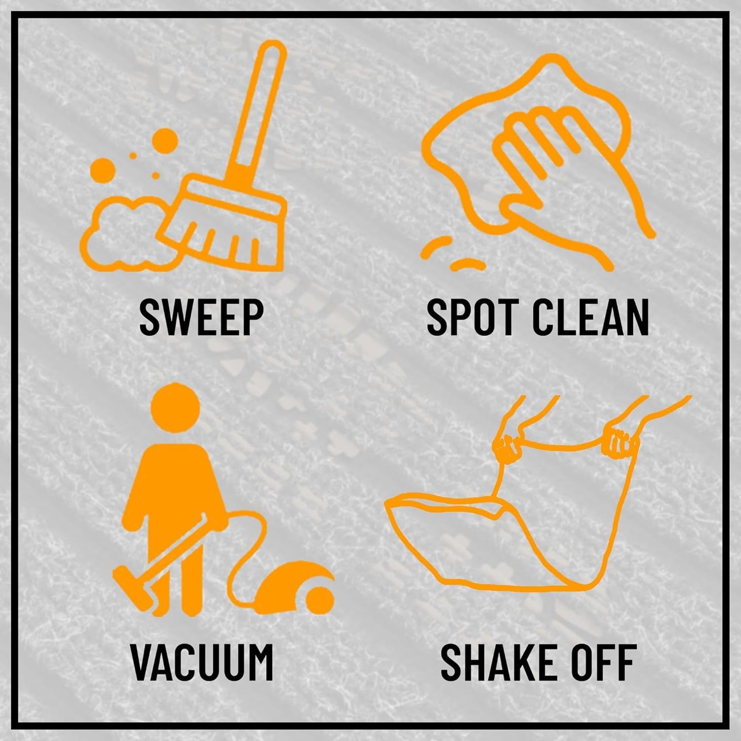 Ottomanson 2' x 40' Hallway Runner with Scraper Pile Extra Durable Non-Slip Rug Mat for Indoor & Outdoor Use - Ideal for Kitchen, Entryway, Patio & Garage - High-Traffic Carpet, Black