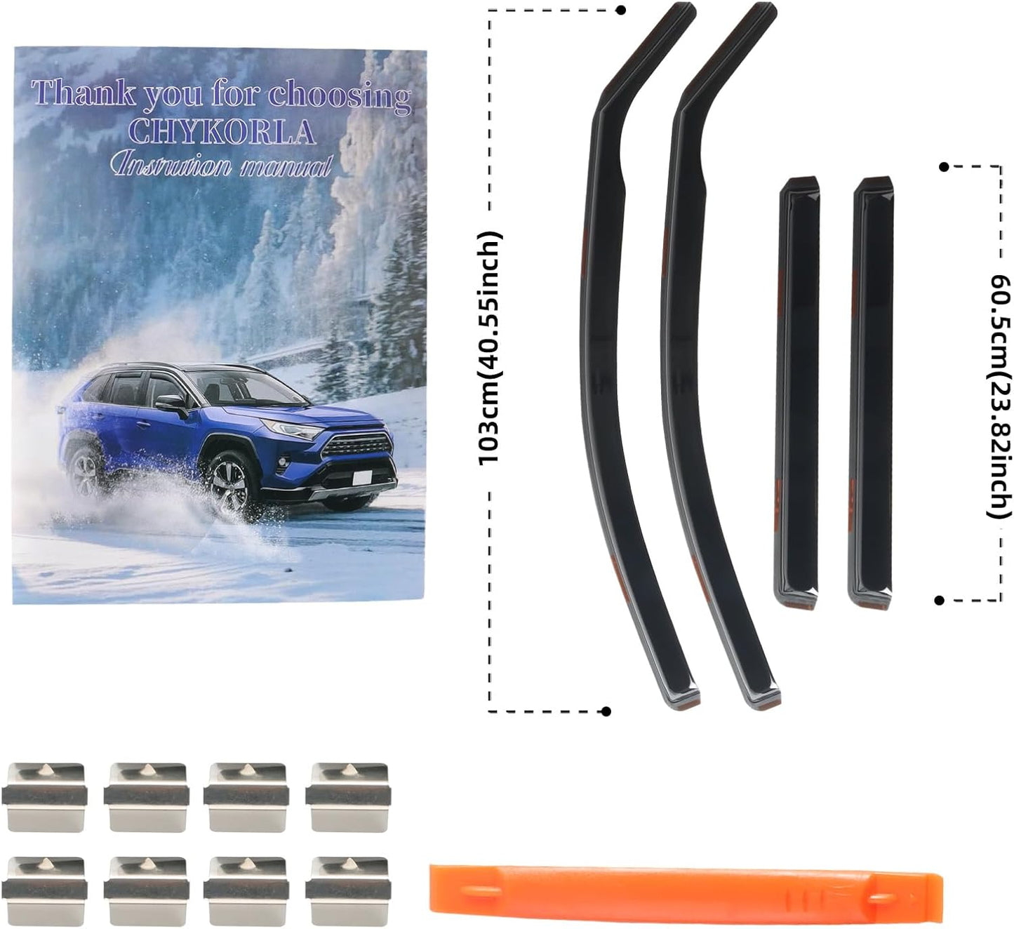 in Channel Rain Guards for Chevrolet (Chevy) Equinox 2018 2019 2020 2021 2022 2023 2024, Durable Side Window Wind Deflectors, Vent Window Visors Shades Shield, 4PCS