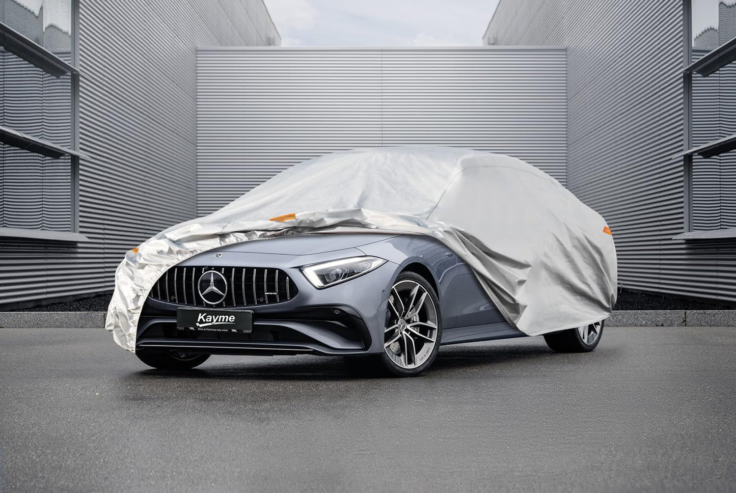 Kayme 6 Layers Car Cover Custom Fit for Mercedes Benz CLS 63 400 500 550 (2004-2025) Waterproof All Weather for Automobiles, Outdoor Full Cover Rain Sun UV Protection.Silver