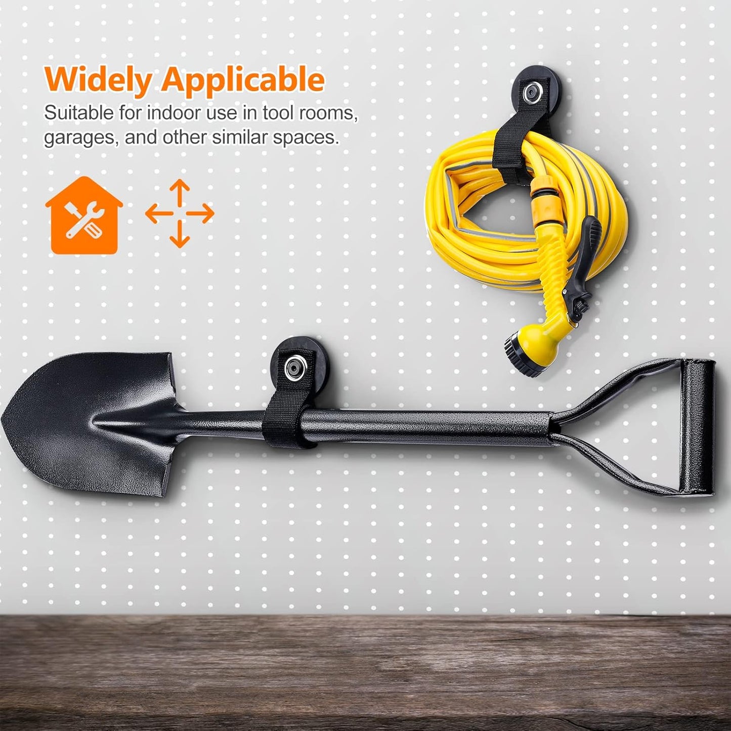 Homde 4pcs Strong Magnetic Hook, Heavy Duty Magnet Tool Holder 2.6 inch for Hanging, Utility Garage Hanger for Hose, Cable, for Garage, Workshop, RV(4 Black)