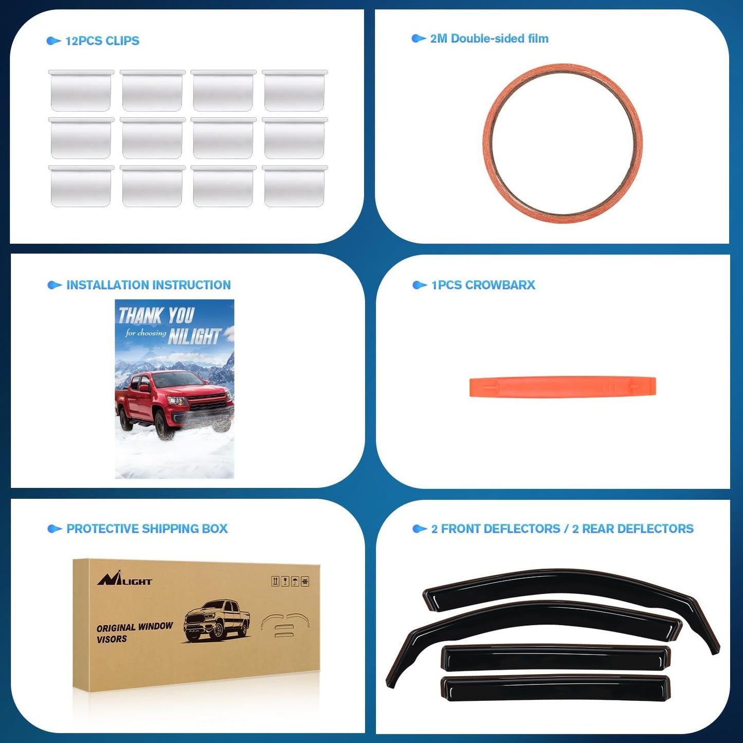 Nilight Vent Window Visors for Volkswagen (VW) Tiguan 2018 2019 2020 2021 2022 2023 2024 2025, in-Channel Rain Guards, Original Window Deflectors-4PCS