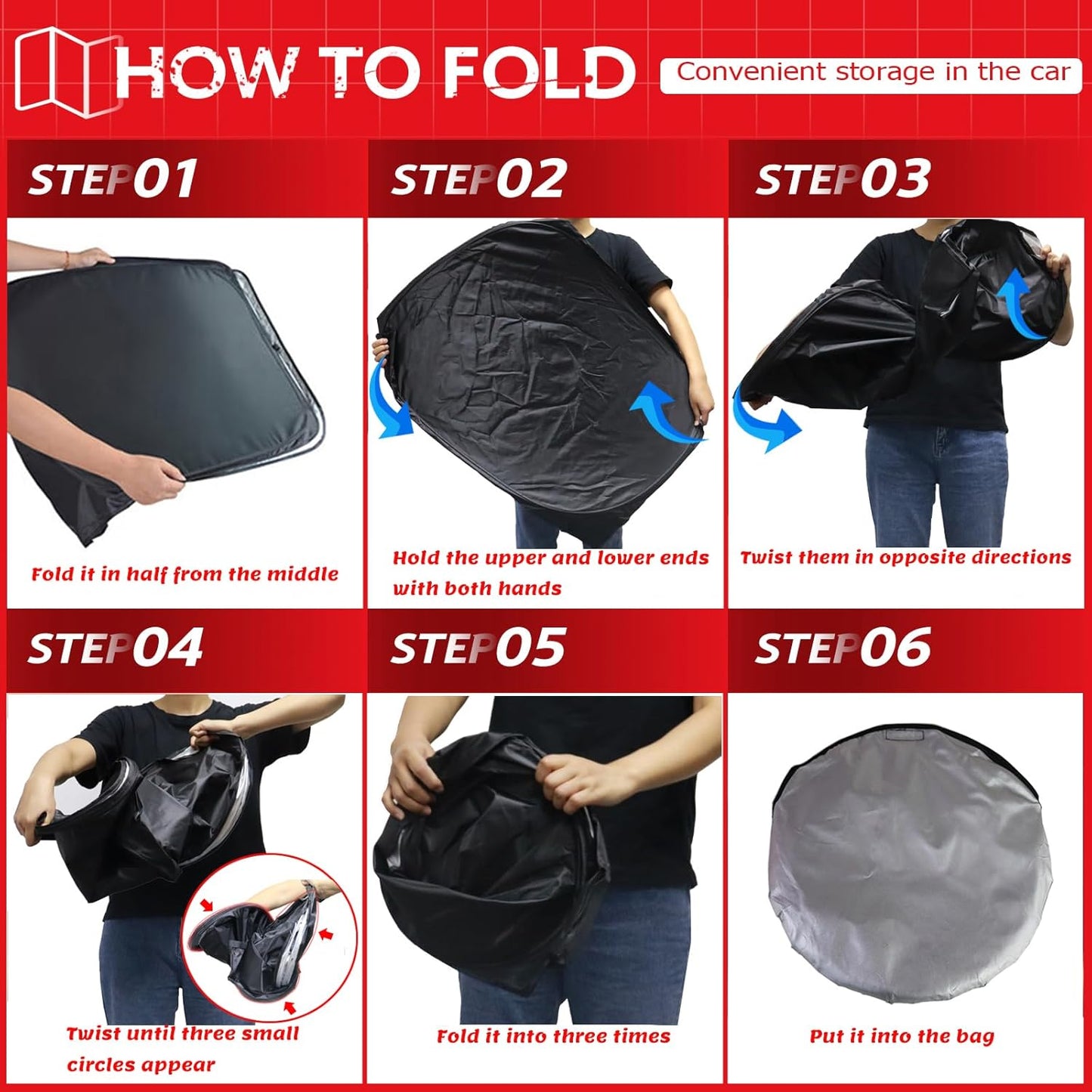 KAYZT Windshield Sun Shade for Ford F150 2021-2025 Super Crew Cab, Super Cab, Regular Cab Foldable Sunshade Front Window Custom Fit Accessories