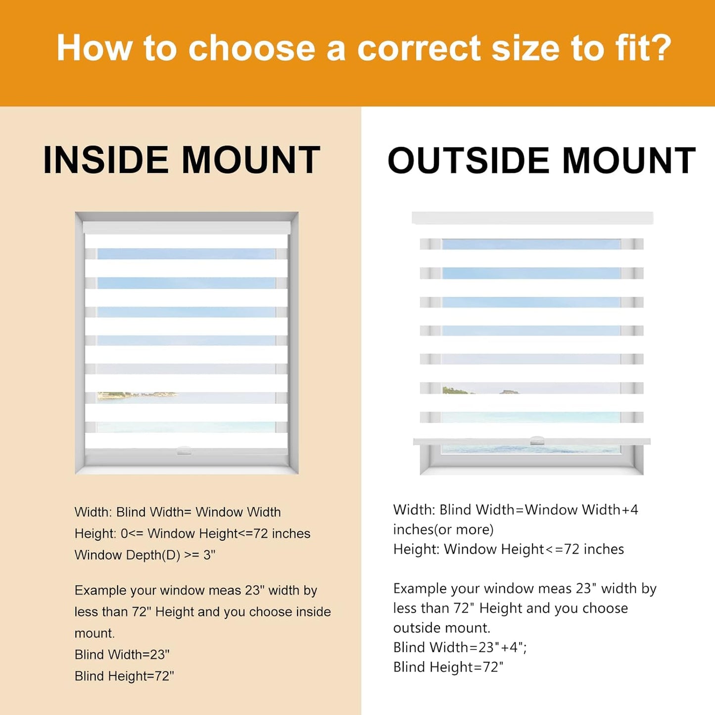 Persilux Cordless Zebra Blinds for Windows (36" W X 72" H, White) Free-Stop Windows Shades Dual Layer Light Control for Day and Night, Light Filtering Sheer Shades for Home, Easy to Install