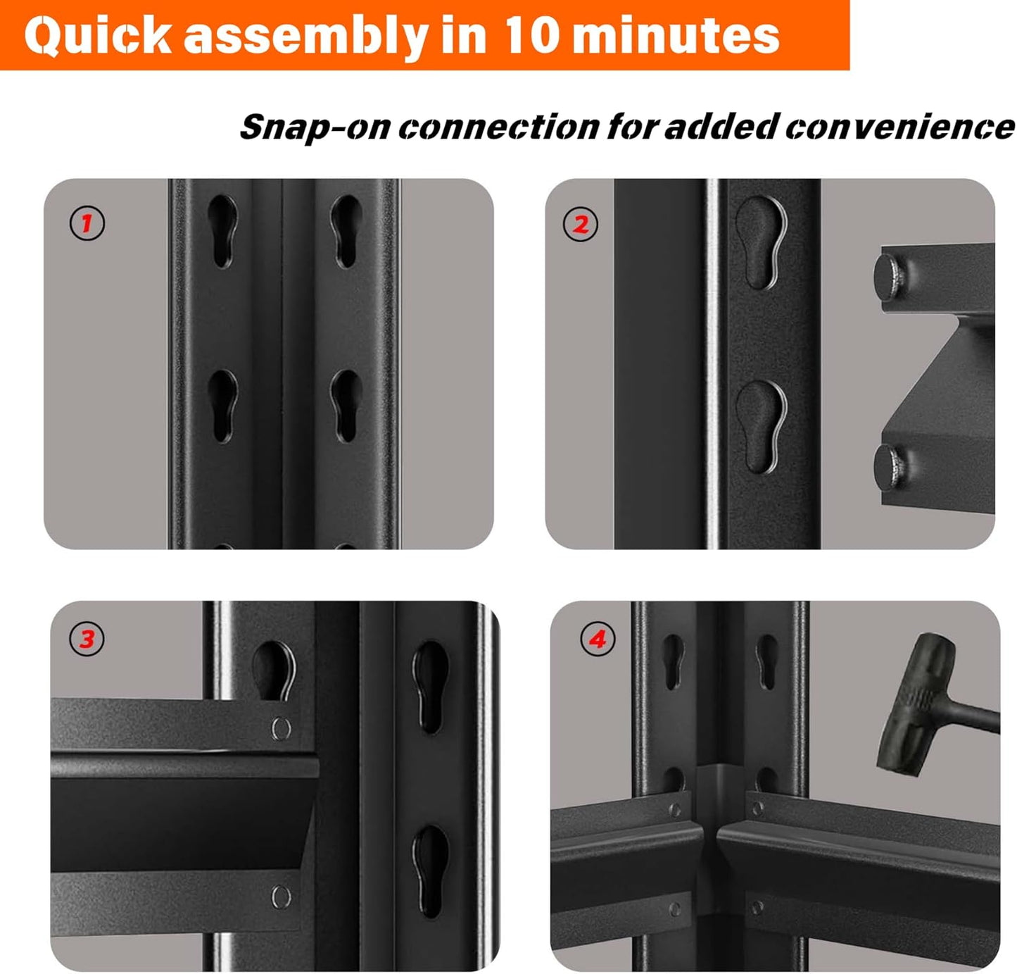 Metal Garage Shelving Unit, Heavy Duty 4-Tier Adjustable Storage Rack, Steel Shelving,2000 lbs Capacity, Industrial Shelves for Heavy Tools and Equipment (4-Tier 54" H x 20" W x 14" D)