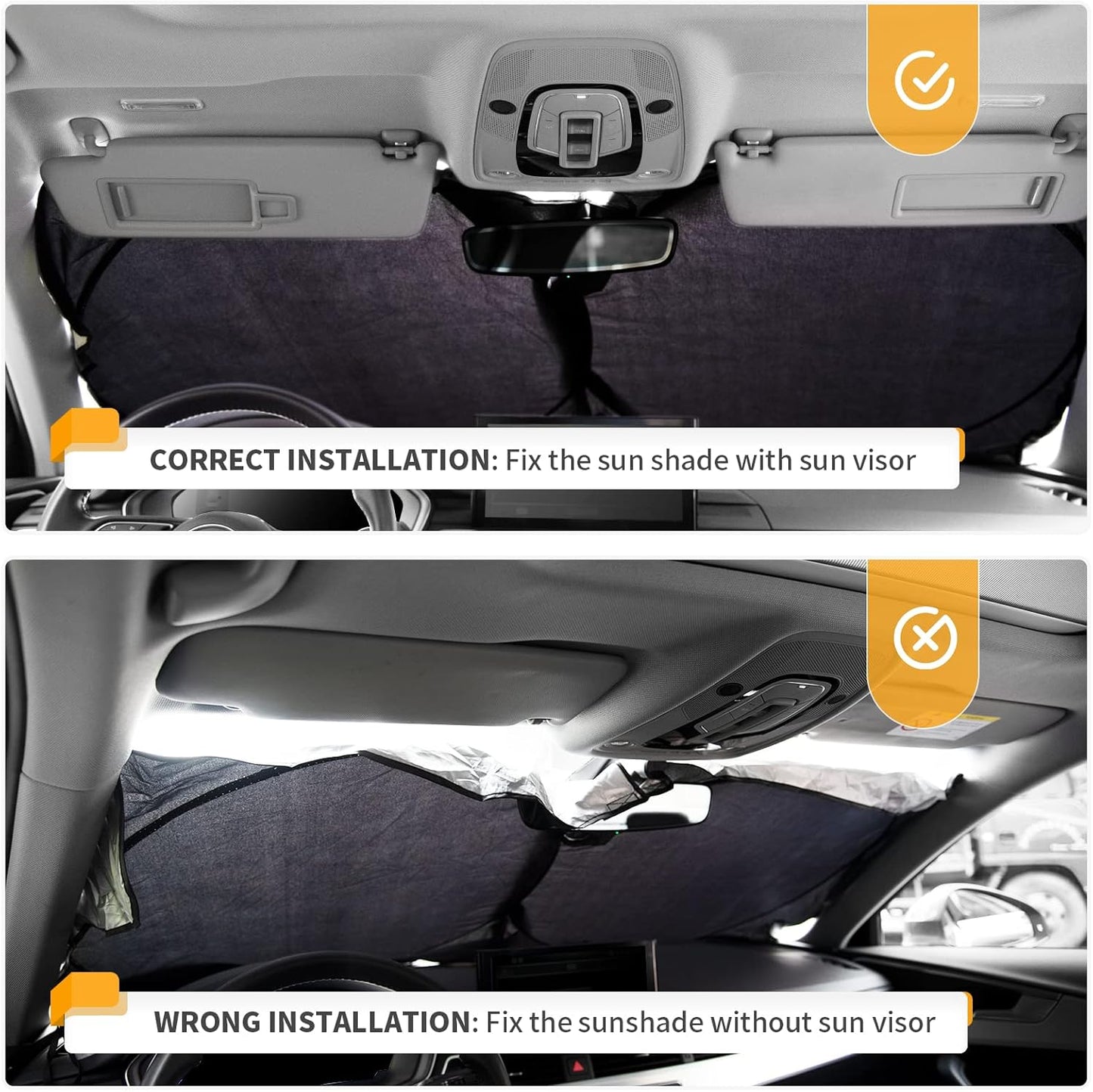 for Kona 2025 Windshield Sun Shades Sunshade Window for Hyundai Kona 2017-2024 Windshield Cover for Palisade Sonata G80/90 Azera XG350 Accessories Sun Visor Protector 210T Reflective Sun Shield