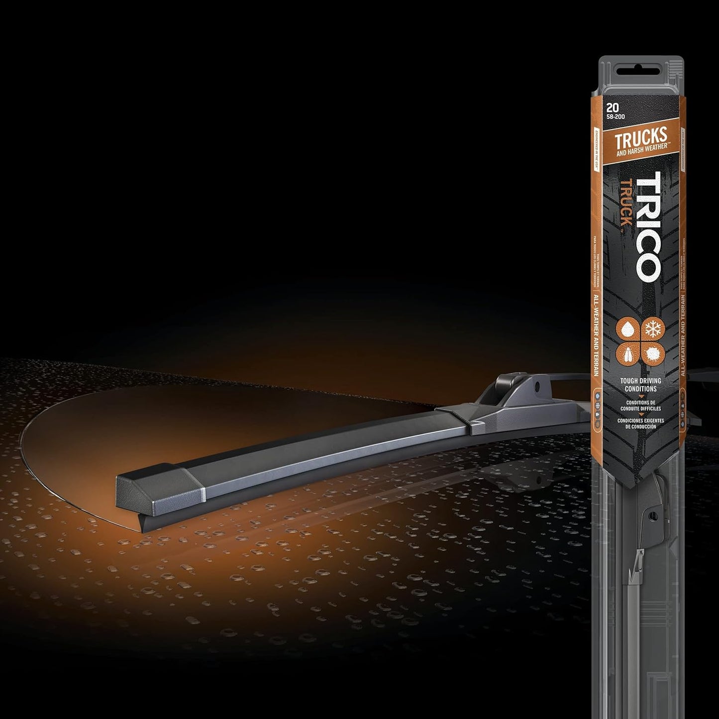 TRICO Solutions™ Truck 24 Inch & 21 Inch Pack of 2 High Performance Automotive Replacement Windshield Wiper Blade for Select Acura, Honda, and Mitsubishi Models (58-2421)