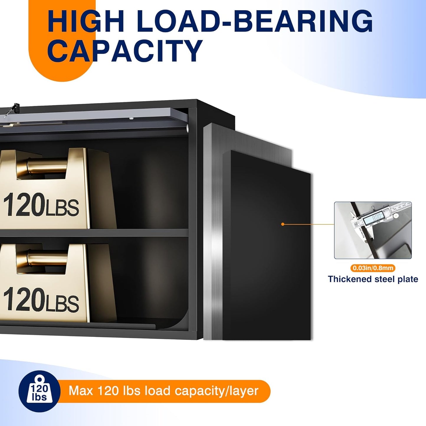 Yizosh Metal Wall Cabinet with Doors and Shelves, Wall Mounted Storage Cabinet for Garage, Basement, Kitchen, Warehouse (Black Gray, 21.6" H)