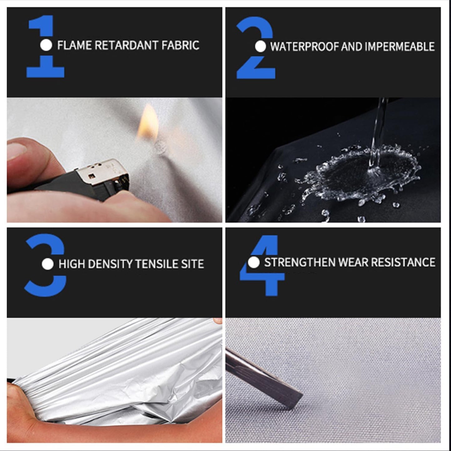 Car Cover for SUV Waterproof All Weather Snowproof UV Windproof Outdoor Full Car Jacket with Elastic Edges Adjustable Straps, Outdoor Heavy Duty Full Exterior Covers for SUV