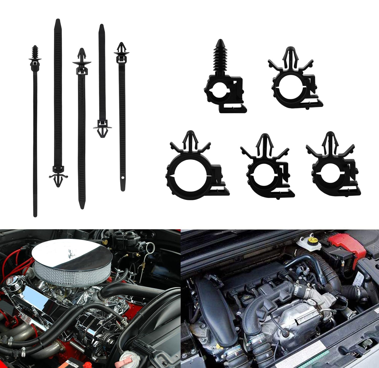 150pcs Wire Loom Clips Car Automotive Harness Routing Clips Assortment Kits - 10 Different Sizes Automotive Wire Routing Clips Replacement Auto Parts for Honda GM Mazda Jeep Wrangler Ford