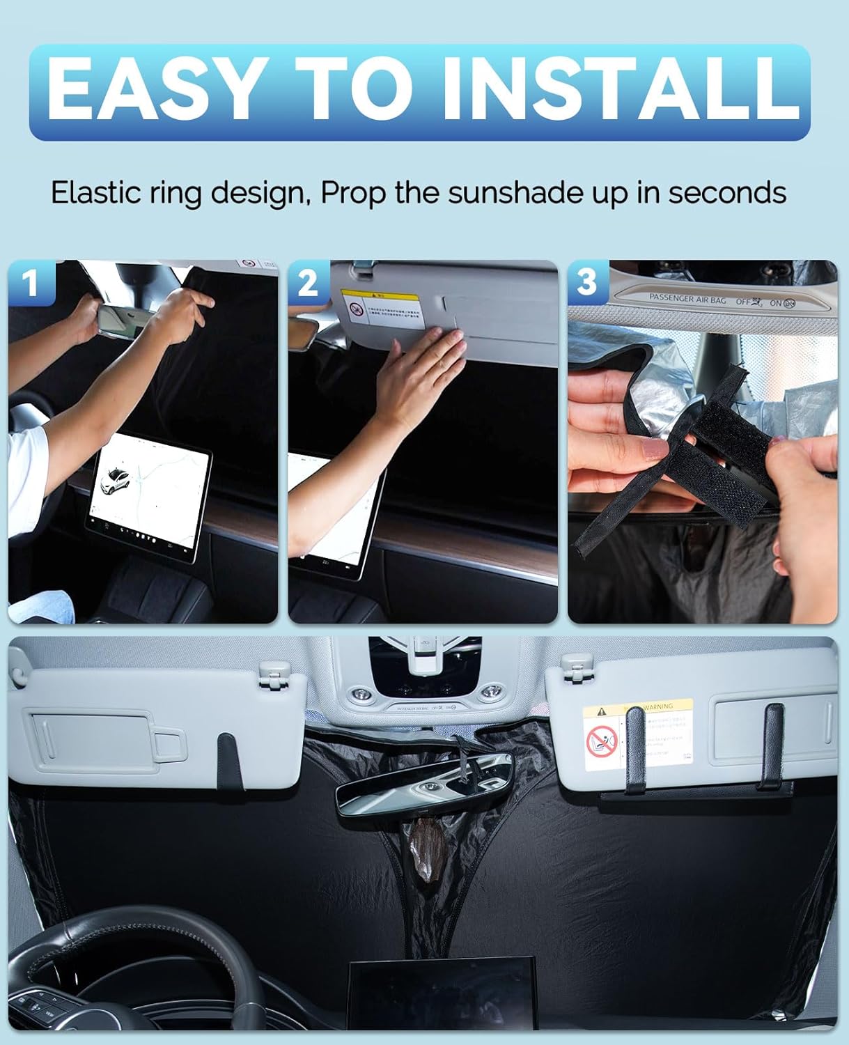 Sun Shade for Sportage Windshield Sunshades for 2022 2023 2024 2025 Kia Sportage SUV Windshield Cover Front Window Shields 240T Silver Coating Protector Sun Visor Blocks UV Rays Car Accessories