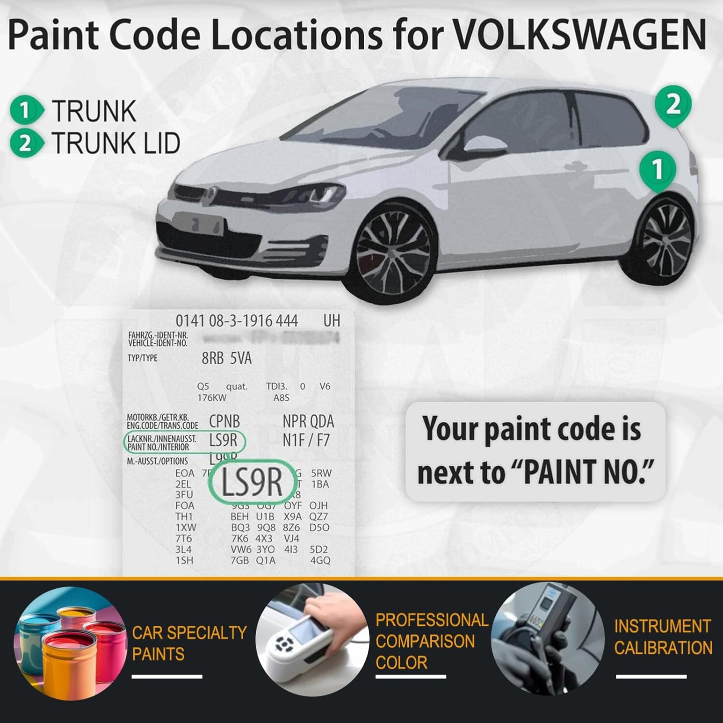 LC9A/0Q Pure White Car Touch Up Paint for Volkswagen, Color Accurate Car Paint Scratch Repair Pen Kit Quick & Easy Fix Vehicle Chips and Automotive Nicks Scuff